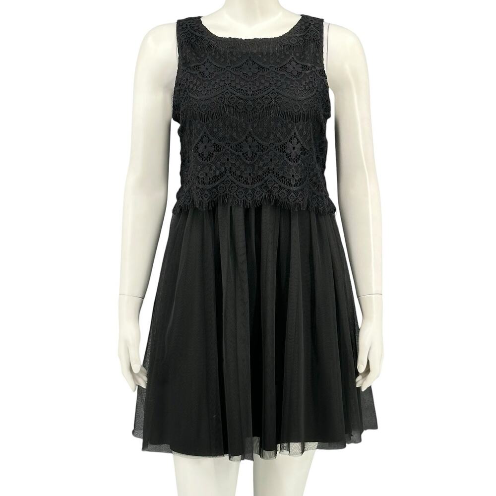 Lauren Conrad Dress‎ Womens 4 Black Lace Mini Sleeveless LBD Romantic Party Boho